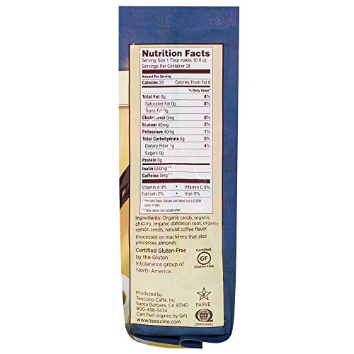 Teeccino Dandelion Herbal Coffee Alternative – Dark Roast - Grou