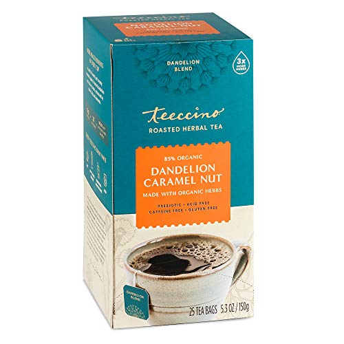 Teeccino Dandelion Tea – Caramel Nut - Coffee Alternative | Herb