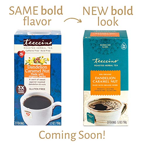 Teeccino Dandelion Tea – Caramel Nut - Coffee Alternative | Herb