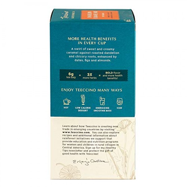 Teeccino Dandelion Tea – Caramel Nut - Coffee Alternative | Herb