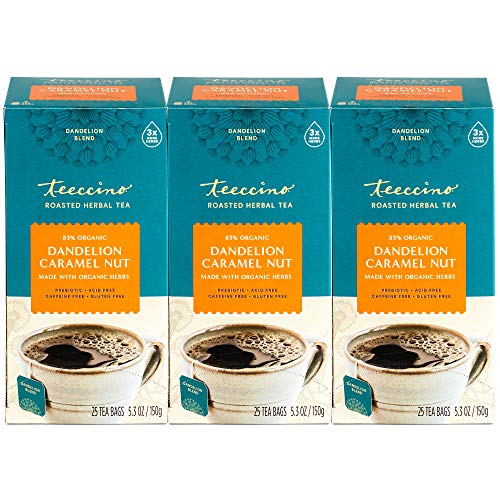 Teeccino Dandelion Tea – Caramel Nut - Coffee Alternative | Herb