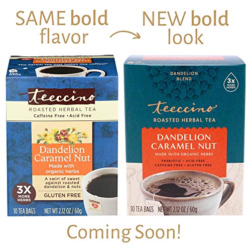 Teeccino Dandelion Tea – Caramel Nut – Rich &Amp; Roasted Herbal Tea