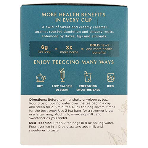 Teeccino Dandelion Tea – Caramel Nut – Rich &Amp; Roasted Herbal Tea