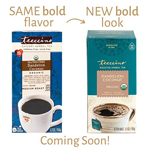 Teeccino Dandelion Tea – Coconut – Rich &Amp; Roasted Herbal Tea Tha