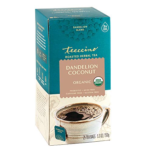 Teeccino Dandelion Tea – Coconut – Rich &Amp; Roasted Herbal Tea Tha