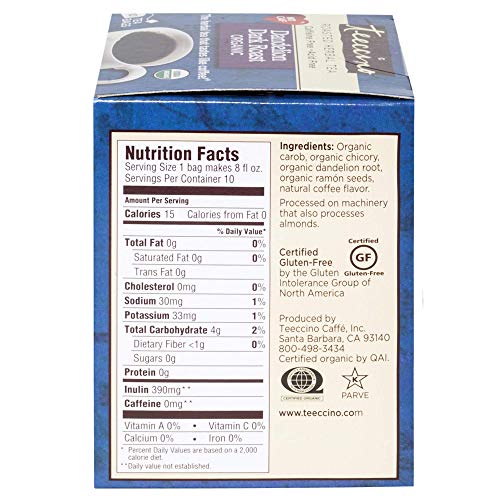 Teeccino Dandelion Tea – Dark Roast - Roasted Herbal Tea | Organ