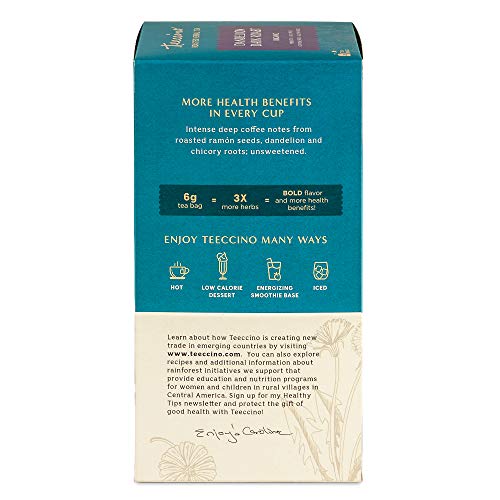 Teeccino Dandelion Tea – Dark Roast - Roasted Herbal Tea, Organi