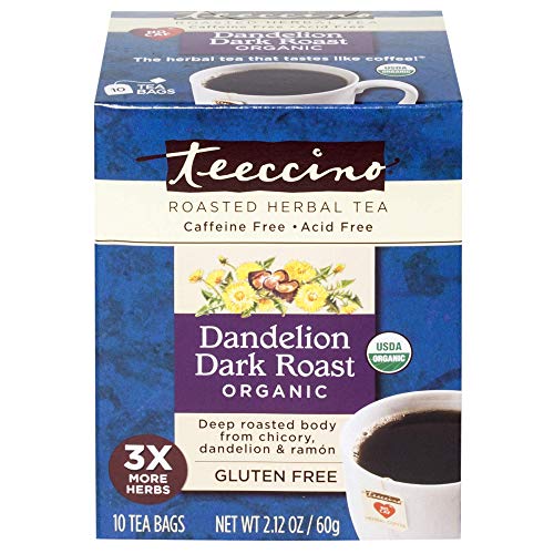 Teeccino Dandelion Tea – Dark Roast Roasted Herbal Tea | Organic