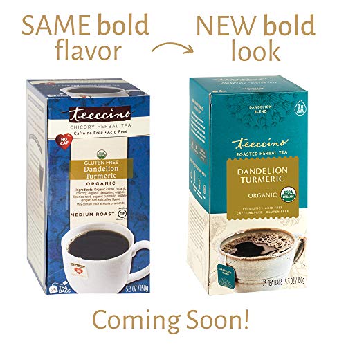 Teeccino Dandelion Tea – Turmeric – Rich &Amp; Roasted Super Herb Te