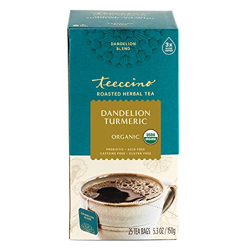 Teeccino Dandelion Tea – Turmeric – Rich &Amp; Roasted Super Herb Te