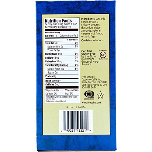 Teeccino Dandelion Tea – Caramel Nut - Roasted Herbal Tea | Orga