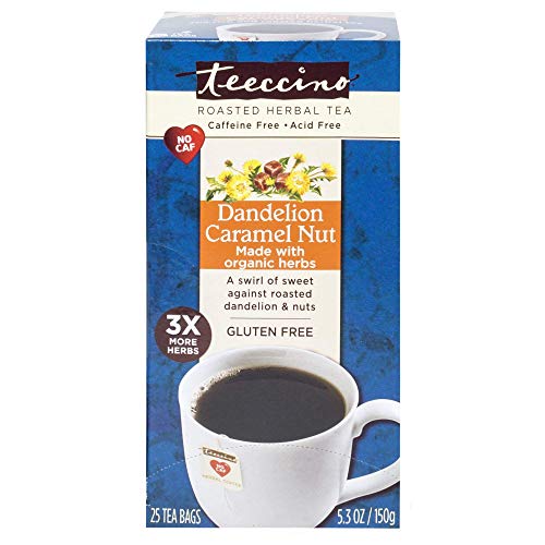 Teeccino Dandelion Tea – Caramel Nut - Roasted Herbal Tea | Orga