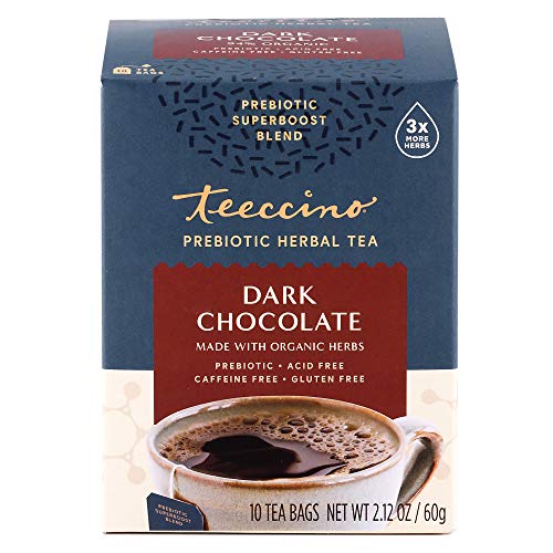 Teeccino Dark Chocolate Prebiotic SuperBoost Herbal Tea - Suppo...