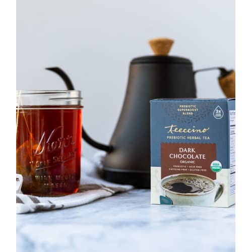 Teeccino Dark Chocolate Prebiotic SuperBoost Herbal Tea - Suppo...