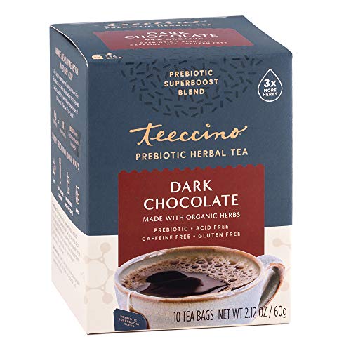 Teeccino Dark Chocolate Prebiotic SuperBoost Herbal Tea - Suppo...
