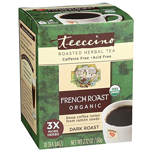 Teeccino French Roast Chicory Herbal Coffee Dark Roast, 10 Tea B