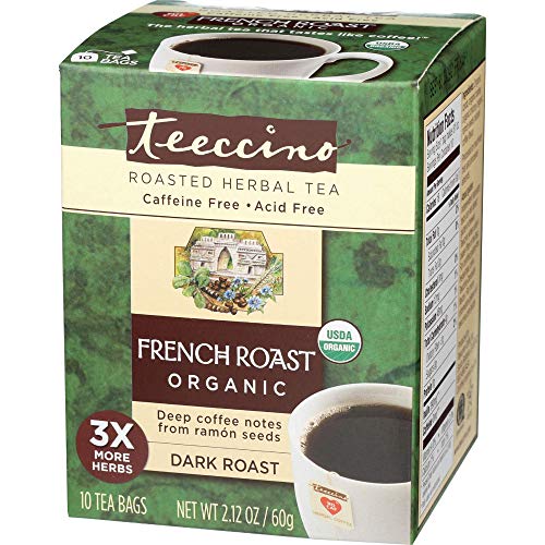 Teeccino French Roast Chicory Herbal Coffee Dark Roast, 10 Tea B