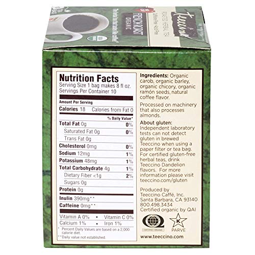 Teeccino Herbal Tea – French Roast – Roasted Chicory | Prebiotic