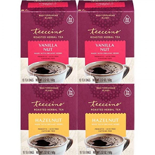 Teeccino Herbal Tea Variety Pack - Hazelnut & Vanilla Nut – Roas...