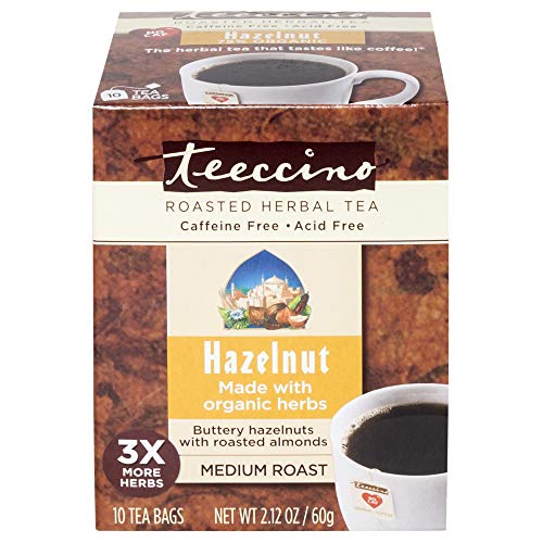 Teeccino Herbal Tea – Hazelnut – Roasted Chicory | Prebiotic | C