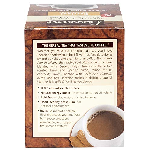 Teeccino Herbal Tea – Hazelnut – Roasted Chicory | Prebiotic | C