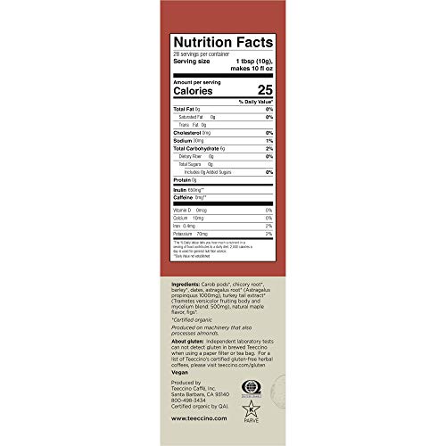 Teeccino Mushroom Adaptogen Coffee Alternative – Turkey Tail Ast