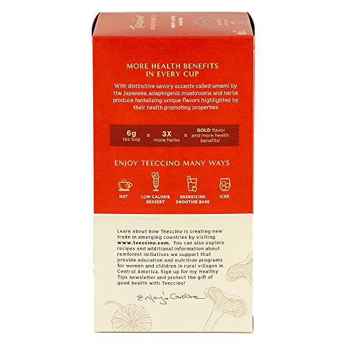 Teeccino Mushroom Adaptogen Herbal Tea – Lion’S Mane Rhodiola Ro