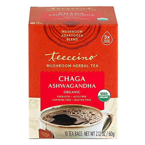 Teeccino Mushroom Adaptogen Tea – Chaga Ashwagandha French Roast