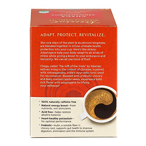 Teeccino Mushroom Adaptogen Tea – Chaga Ashwagandha French Roast