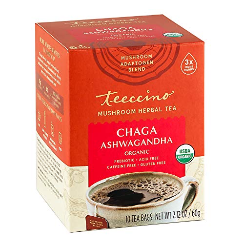 Teeccino Mushroom Adaptogen Tea – Chaga Ashwagandha French Roast