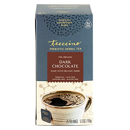 Teeccino Prebiotic Superboost Herbal Tea – Dark Chocolate – Sup