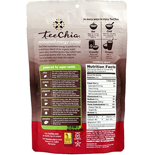Teechia Organic Super Seeds Cereal – Cranberry Apple – Nutrient