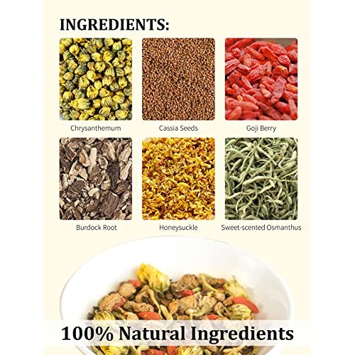 TeeLux Chrysanthemum Cassia Seeds Tea Bags, 8g/bag, Burdock Root...