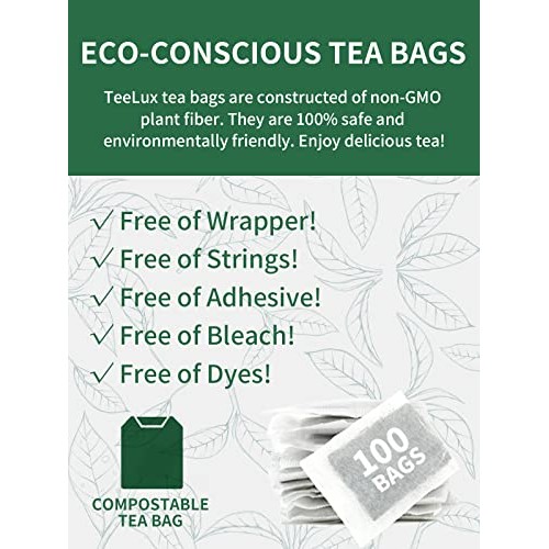 TeeLux Decaf Green Tea Bags, Pure Decaffeinated Green Tea, Super...