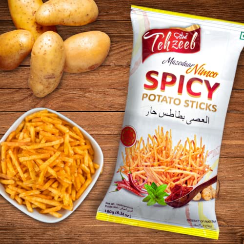 Tehzeeb Spicy Potato Sticks 180g 6.34 oz - Crunchy Fried Potat...