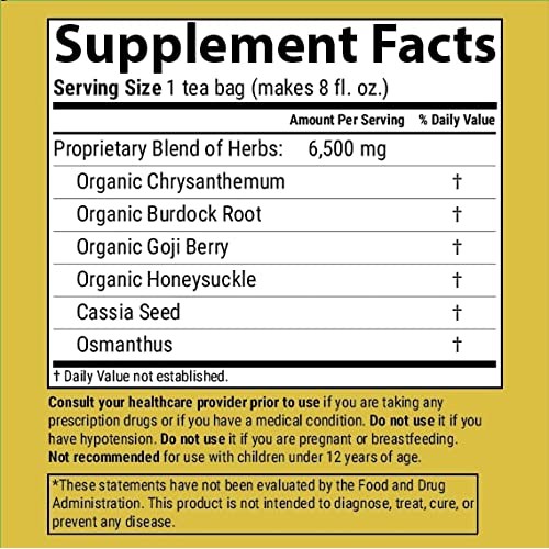 Tejovial Chrysanthemum Cassia Seed Tea Bags – Liver Detox Tea, L...
