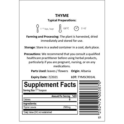 Thyme Thymus Serpyllum Dried Leaves And Flower Tea Loose 3 O