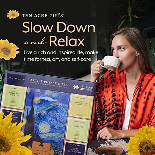 Ten Acre Gifts Artist Tea And Puzzle Gift Set, Gift Box Featurin