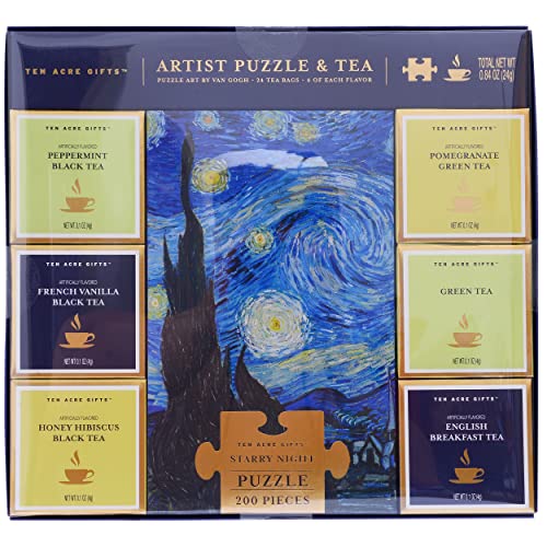 Ten Acre Gifts Artist Tea And Puzzle Gift Set, Gift Box Featurin