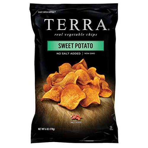 Terra Sweet Potato Chips, No Salt Added, 6 Oz. Pack Of 12