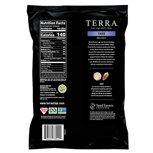 Terra Taro Vegetable Chips With Sea Salt, 6 Oz Pack Of 12