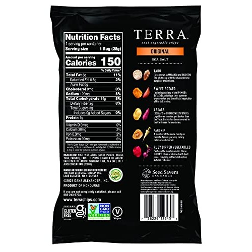 Terra Original Chips With Sea Salt, 1 Oz. Pack Of 24