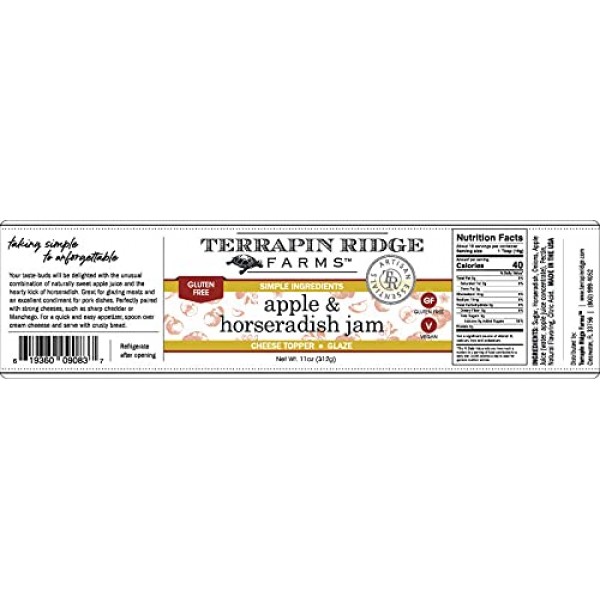 Terrapin Ridge Farms Apple and Horseradish Jam – One 11 Ounce Jar
