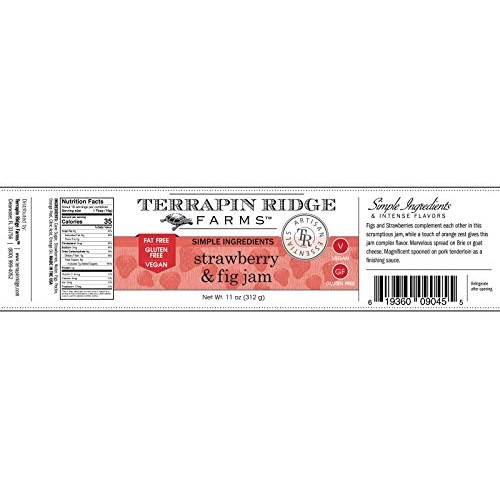 Terrapin Ridge Farms Gourmet Vegan Strawberry and Fig Jam, Use a...