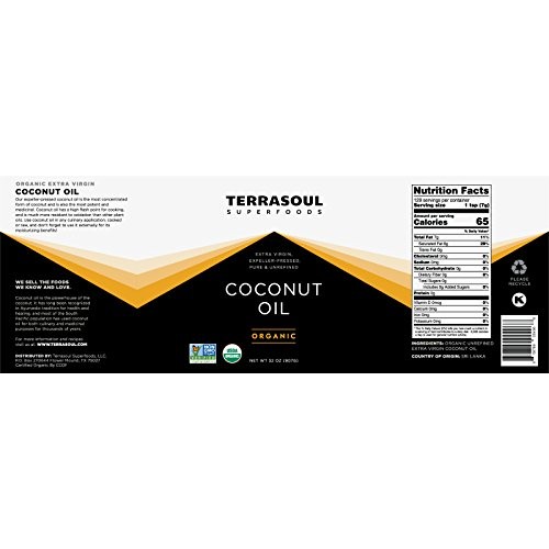 Terrasoul Superfoods Extra Virgin Organic Coconut Oil, 2 Pounds