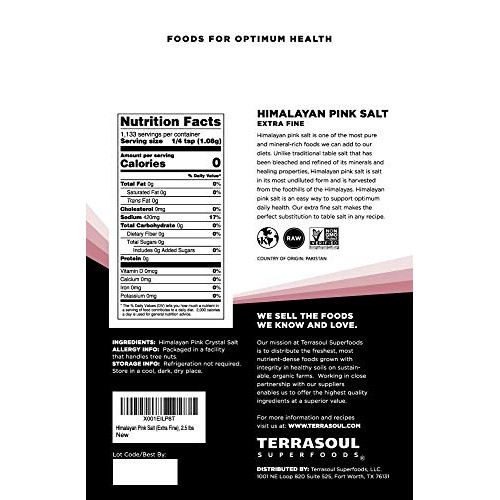 Terrasoul Superfoods Himalayan Pink Salt, 5 Lbs 2 Pack - Extra...