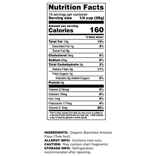 Terrasoul Superfoods Organic Almond Flour, 1 Lb - Fine Texture |