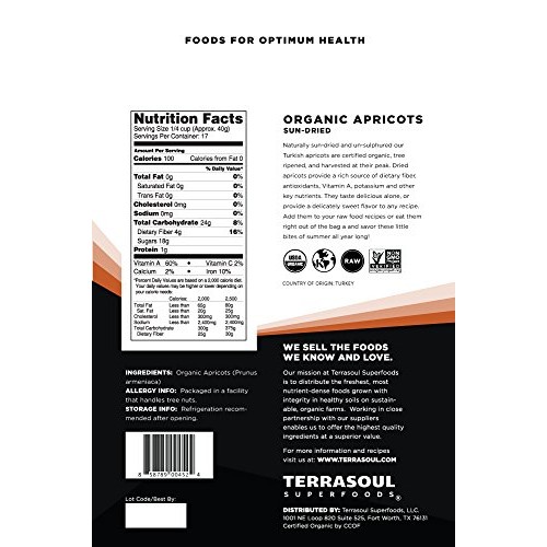 Terrasoul Superfoods Sun-Dried Apricots Unsulphured Organic, 2 Terrasoul Superfoods Sun-Dried Apricots Unsulphured Organic, 2