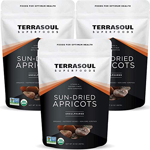 Terrasoul Superfoods Organic Apricots, 6 Lbs 3 Pack - Sun-Drie