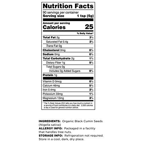 Terrasoul Superfoods Organic Black Cumin Seeds Nigella Sativa,